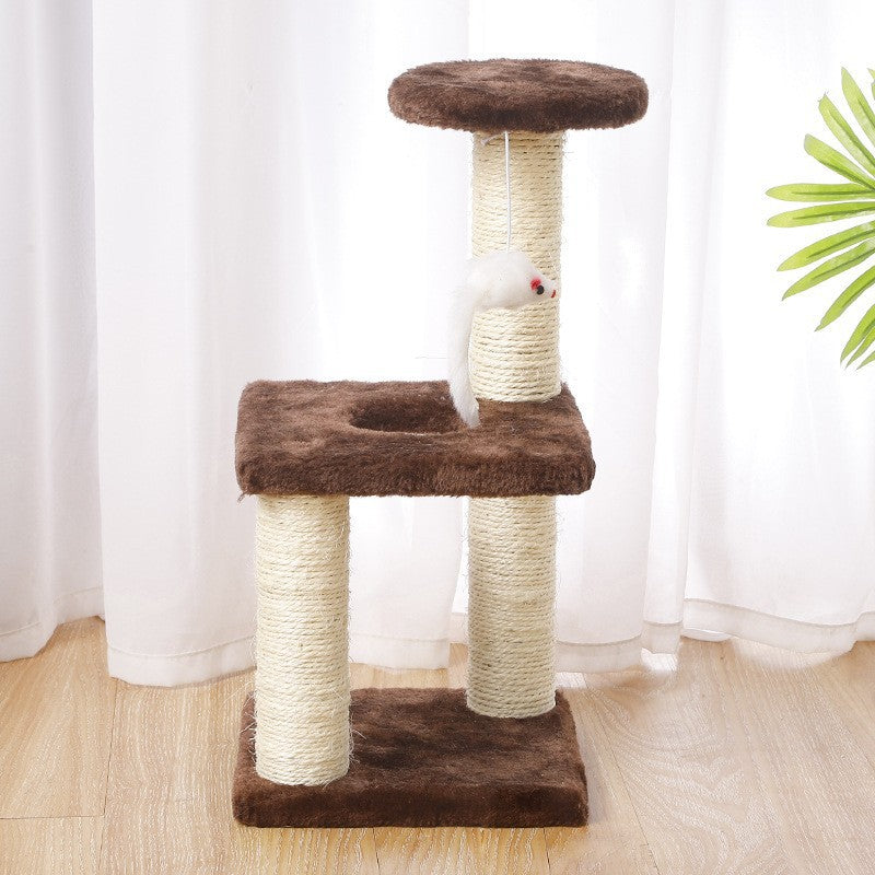 Cat Tree Tower Factory Cheap Wood Sisal Climbing Frame with Jumping Platform Scratching Post for Small Cats