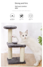 Cat Tree Tower Factory Cheap Wood Sisal Climbing Frame with Jumping Platform Scratching Post for Small Cats