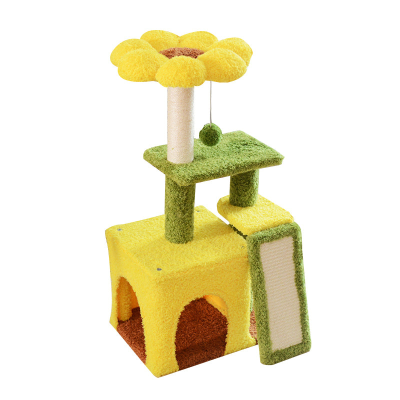 Designer Floor-to-Ceiling Cat Tree & Scratcher Elegant and Comprehensive Feline Furniture