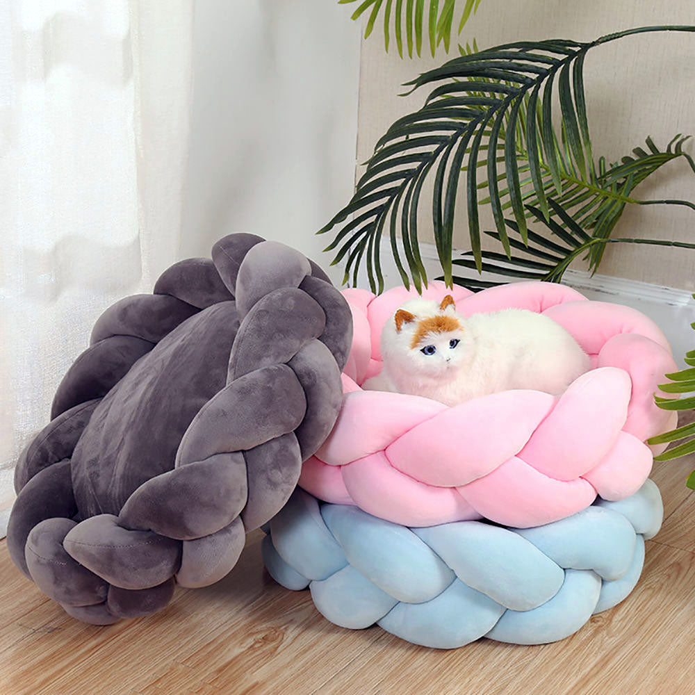 New Style Handmade Weave Soft Comfortable Removable Machine Wash Pet Dogs Cats Nest Beds Wholesale