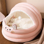 High Quality Eco-Friendly Pet Supplies Winter-Friendly Faux Fur Cat Bed Cave Round Removable Washable Solid