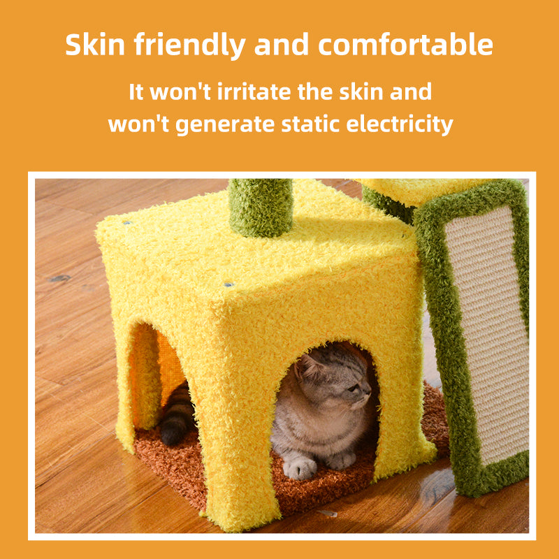 Designer Floor-to-Ceiling Cat Tree & Scratcher Elegant and Comprehensive Feline Furniture