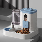 2 in 1 Automatic Pet Feeder and Water Dispenser Set Large Gravity Food Feeder Waterer for Small and Medium Cats Dogs